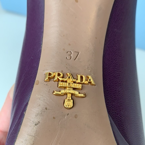 Auth Prada Cazature heels Eggplant US7 EU37 - Picture 3 of 8